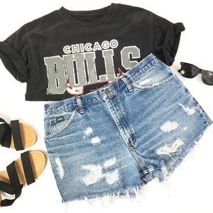 32” Vintage Lee Cut-Off Shorts Denim Blue Jeans